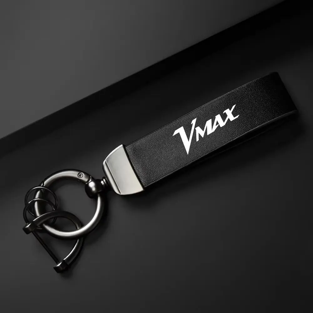 PU Leather Motorcycle Keychain Holder for Yamaha VMAX 1200/1700, Durable Accessory for Motorbike Owners, Heavy Duty Keychain, Stylish and Practical Gift Idea, Clip to Keys