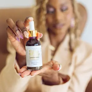 Pretty Ruby Luxe Growth Serum 2 oz for Hair Growth & Scalp Health with Squalane Jojoba Vitamin E & Bhringraj
