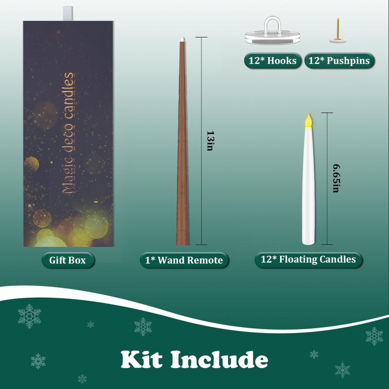 Floating LED Flameless Candles with Remote for Valentine's Day, Christmas & Halloween – 6.6" Battery Operated Flickering Candles for Home and Party Decor