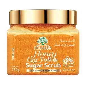 ROUSHUN Honey Egg Yolk sugar scrub High-capacity family-sized body scrub for gentle deep cleansing of the skin,for body,face, Body Exfoliator