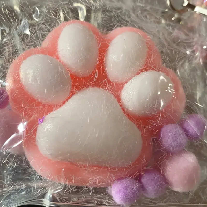 Paw w/cotton balls- pink