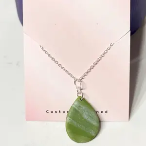 Green Marble Teardrop Necklace