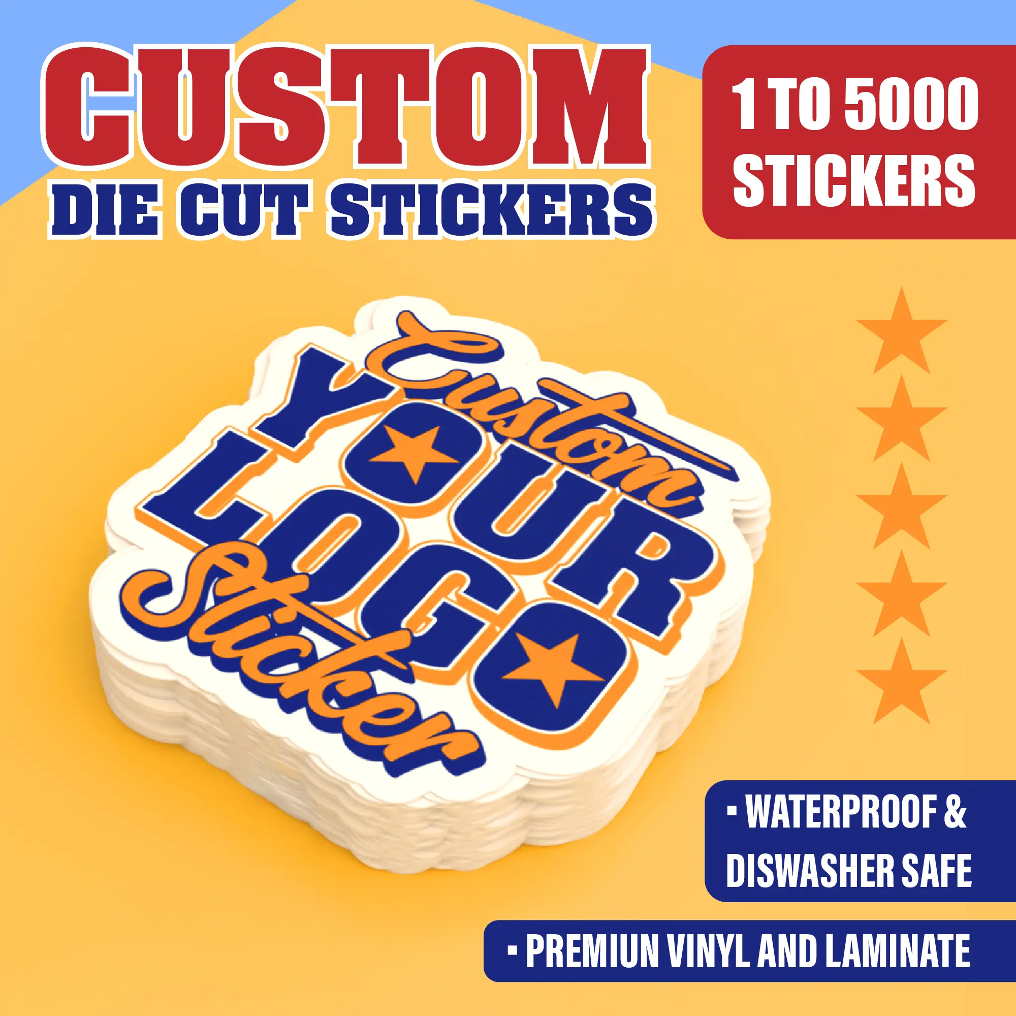 Custom Die Cut Logo Stickers | Waterproof Vinyl Decals for Small Business Branding