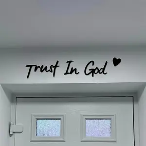 Trust In God Sign Iron Wall Hanging Decor for Home Inspirational Farmhouse Prayer Room Art Decorations for Wall Indoor