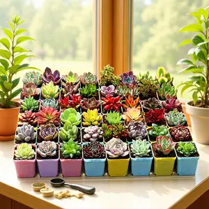 12/15/24/30 pcs succulent packaging mixed with different types of plants for garden decoration