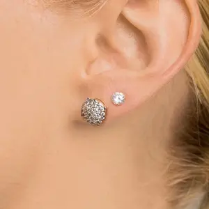 GLD 10mm Pave Set Stud Earrings in Yellow Gold - DealsForYouDays
