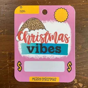 Christmas Vibes- Christmas Money Card | Stocking Stuffer | Gift Card Holder | Cash Card