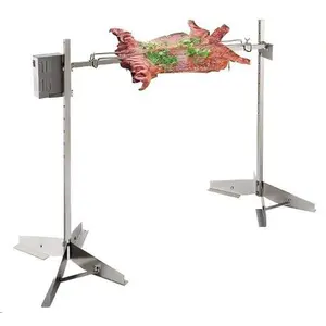 46" Heavy-Duty Rotisserie Grill Kit, 132LB Capacity Pig & Lamb BBQ Roaster with Dual 50W/52W Motors, Height Adjustable Stainless Steel Charcoal Grill