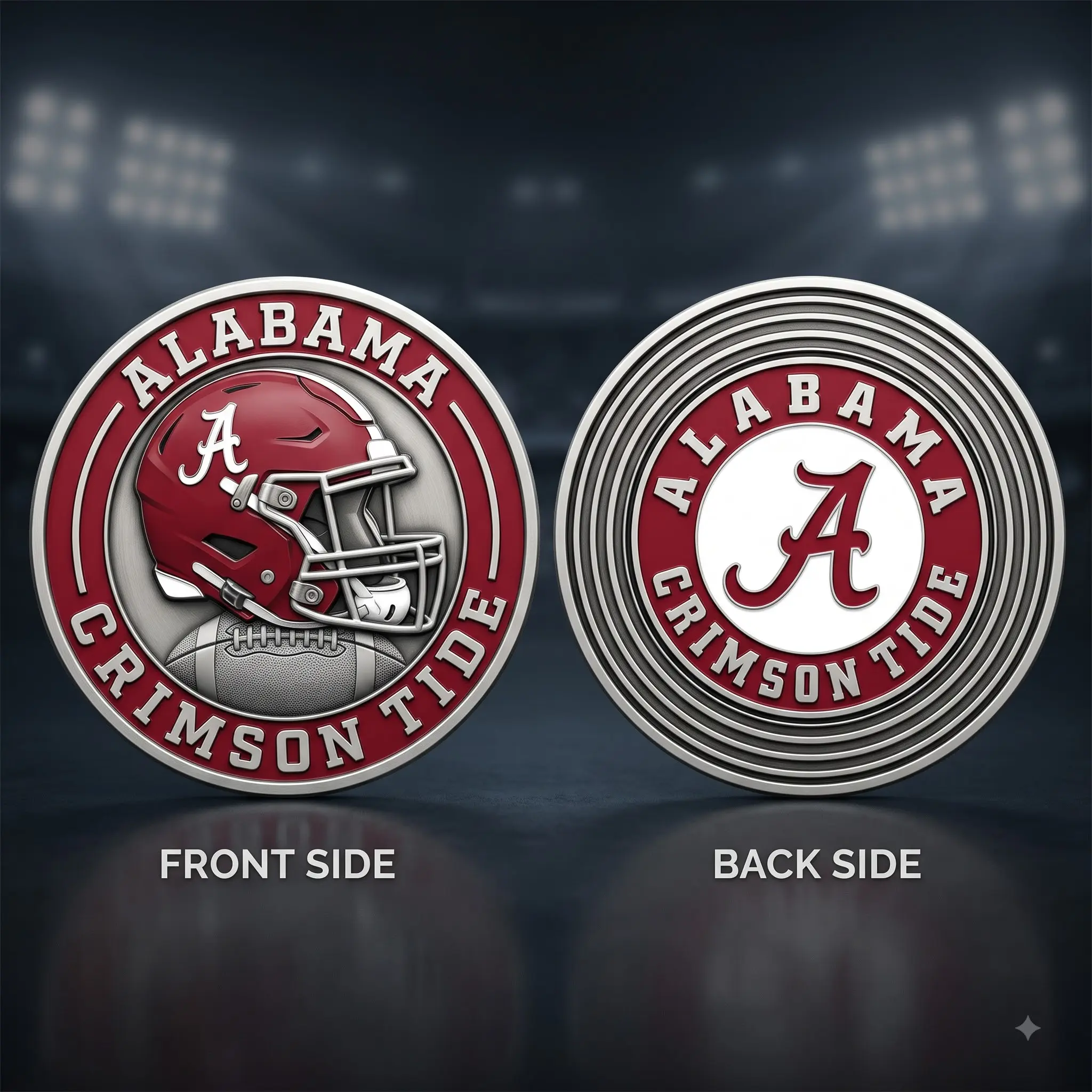 16 SEC Football Teams – America University National Champions – 3D Silver Token Gift Metal