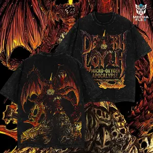 The Destroyah vs Godzilla Kaiju Robot Mecha Retro Monsterverse Unisex Vintage Washed Double Printed Heavyweight Cotton Oversized Wash Tee, Hoodie Washed Workout Clothes, Gym Workouts, Clothes for Daily Wear