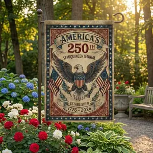America 250th Semiquincentennial Garden Flags Decor for Outside, Patriotic Eagle 1776-2026 Independence Day USA Yard Sign Garden & House Banner, Perfect Decor for Any Occasion