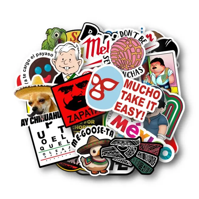 Mexican Themed 30-Piece Vinyl Sticker Pack - Durable for Hard Hats, Toolboxes, Tumblers & More - All-Season Decor Decorative Ornaments