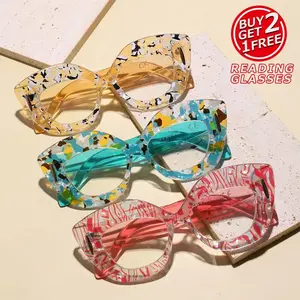 3PCS Women's Fashion Retro Square Glasses Vintage Style Reading Glasses - Elegant Simple PC Material,  1.0 to  40 Diopters, Lightweight and Durable, Suitable for Daily Use, High Quality Eyewear, Square Frame Eyeglasses