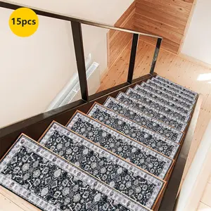 Non-Slip Stair Carpet, Step Protection Carpet, Decorative Bordered Stair Mat, Stair Runner for Home Decoration & Bedroom Accessories - Suitable for Indoor, Outdoor Stairs & Multiple Scenarios.