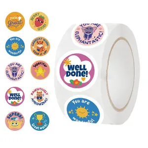 Affirmation Sticker Roll, 500pcs/roll Holographic Motivational Sticker, Positive Journal Encouraging Shiny Quotes for Kids, Teachers, Classroom