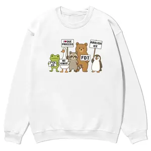 Defund ICE Shirt, Animals Protest season crewnecks for men and women, full color fall sweatshirts, fun and cozy patterned sweaters, unisex fall clothing
