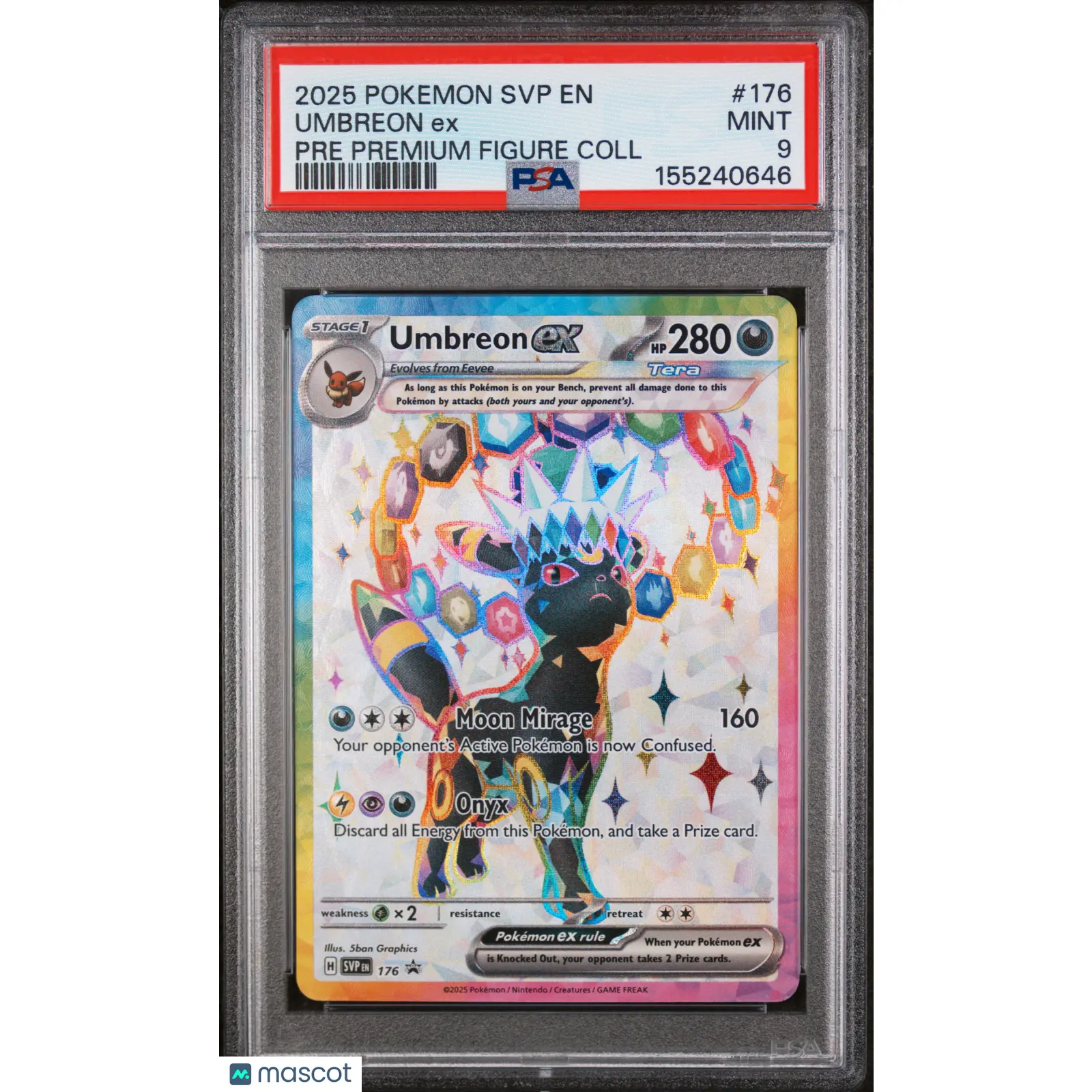 2025 Pokemon SVP EN-SV Black Star Promo Umbreon EX Pre Premium Figure PSA 9 #176