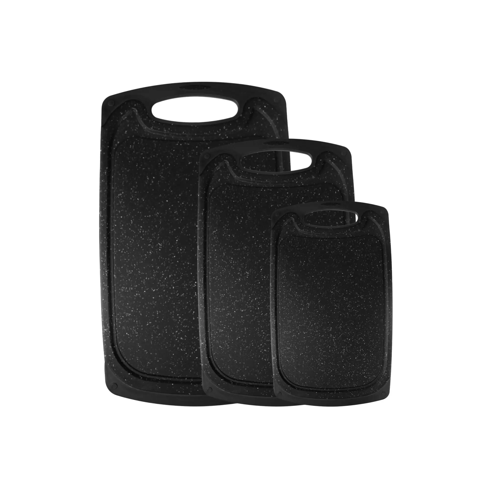 Large-small Marble Boards Set Of 3  Non Slip Dishwasher Safe (black)