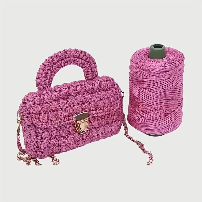 Raffia Style Crochet Thread, 100% Polyester Crafting Yarn, 2-Piece 500g Set for DIY Summer Hats and Handbags, Crochet Set, 2Pcs