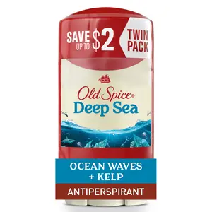 Old Spice Men'S Antiperspirant Deodorant, Invisible Solid Stick, Deep Sea, 2.6 Oz (2 Pack) Procter & Gamble