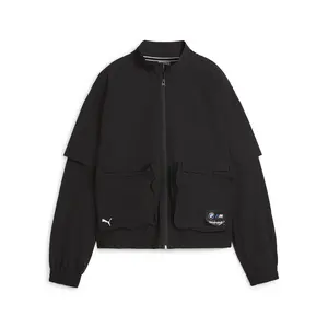 PUMA Womens Bmw M Motorsport Statement LvPackable Jacket Athletic Outerwear Casual Full Zip - Black