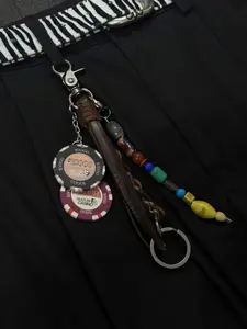 Japanese-Style Colorful Beaded Braided Rope Keychain, Trendy Cute Keychain, Unique Street Hip-Hop Fashion Accessory for Waistwear, Vibrant Dopamine Beads