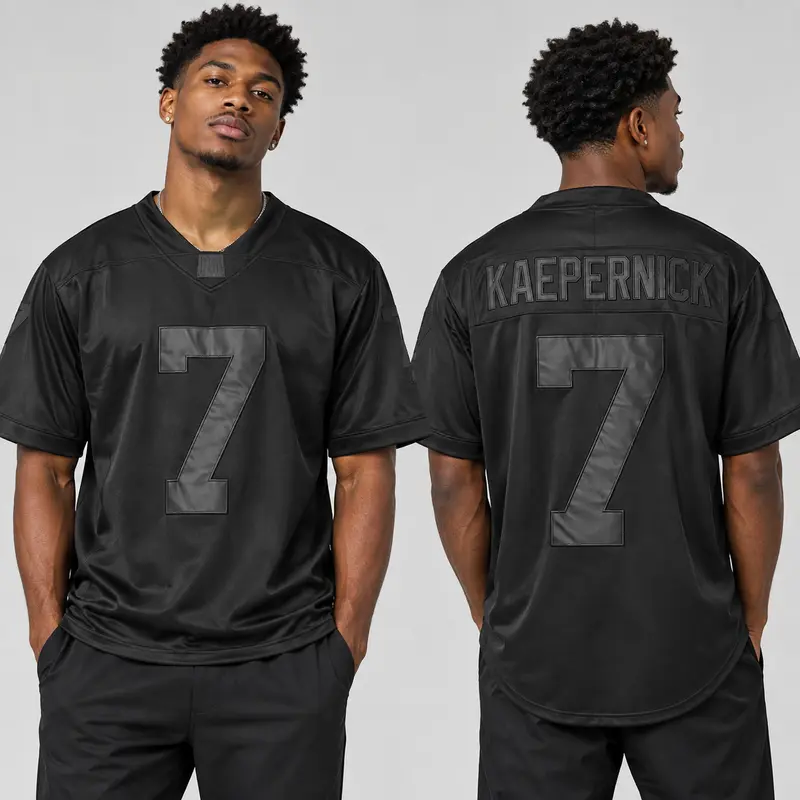 mWithKap Colin Kaepernick Jersey 7 IM with KAP Football Jersey All Stitched Men Black White Movie Jerseys S-3XL (7 Kaepernick Black Word, X-Large)