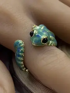 Retro Three-Dimensional Lizard 3D Gecko Ring, Statement Rings, Adjustable Hip-Hop Punk Style, Cute Animal Design, Perfect for Daily Wear, Party Gifts,