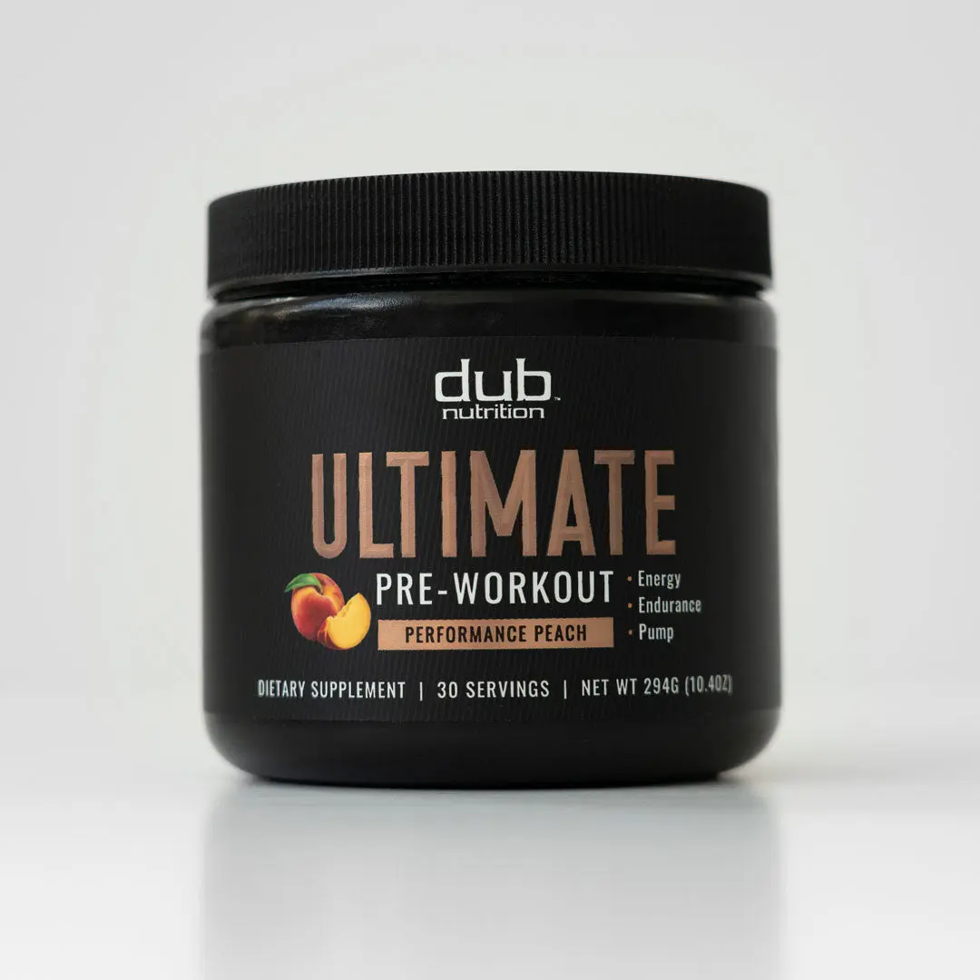 Dub Pre-Workout Powder Dietary Supplement - Peach Flavor, 30 Servings, Fitness & Healthcare Nutrition Support with B1, B6, B12 Vitamins