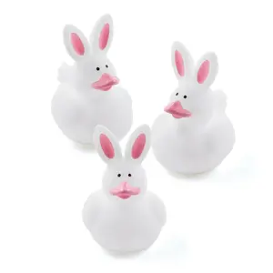 Adorable Bunny Rubber Ducks for Easter - 12 pieces with Whimsical Design