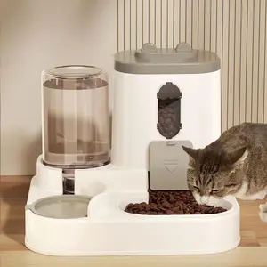Cat Bowl Dog Dish Pet Feeder Water Dispenser Combo, Automatic Cat Drinking Bowl, Dual Function Pet Supplies, Ideal for Cats and Dogs