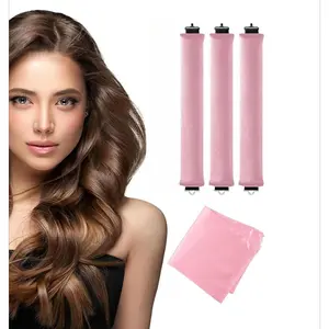 Heatless Curls Overnight Rods Dry Blowout Look No Heat Hair Curlers Curling Sleep Tools Set Adults Kids Thin Thick Long Short Large Big Small Satin Velvet Soft Foam Rollers