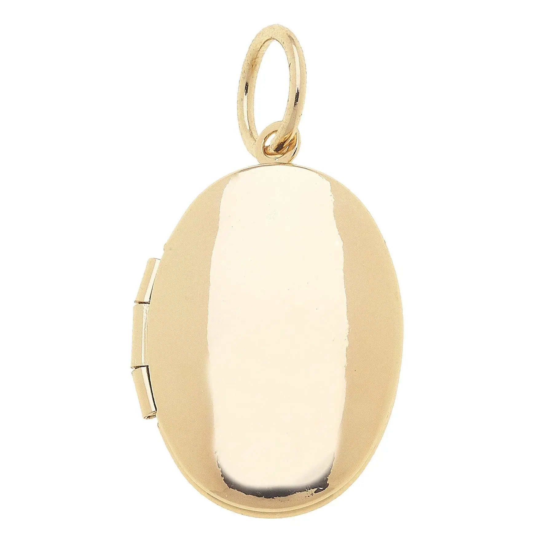 Oval Shaped Locket Charm in Shiny Gold