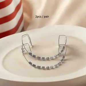 2pcs Set of Metal Braces with Hooks - Fashionable Pink Purple Teeth Decorations, Suitable for Teaching Models, Unisex Accessories - Christmas, Halloween, Easter Decorations Fashion Dental Bracket[CZ] Masks Main Color (Pair) Black Nose Stud Oral