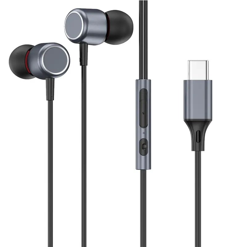 Y01 Metal Magnetic Wired Gaming Headphones, In-Ear Earbuds Hi-Fi Stereo Sound, USB Type-C, Compatible with iPad Pro & iPhone 15/16/17 Series