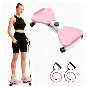 Full Workout Twist Board with Resistance Bands, Compact Home Gym Fitness Equipment