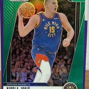 Nikola Jokic 2024-25 Panini Prizm #129 Green Prizm - Denver Nuggets