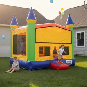 13ft x 13ft Royal Castle Bounce House for Kids - Inflatable Jumper with Blower, Outdoor Backyard Party Bouncy Castle with Safety Mesh, Birthday Playhouse