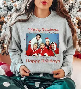 Ugly NSYNC Christmas Sweatshirt, Merry Christmas Happy Holidays Shirt, Christmas Gift, Holiday NSYNC Sweatshirts