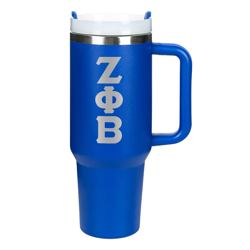 BBGreek - Zeta Phi Beta - 40oz Stainless Steel Insulated Tumbler - Official Vendor