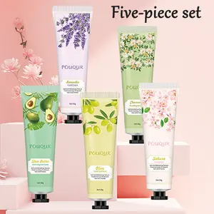 Scented Hand Cream Set 5 Pack with Assorted Fragrances, Moisturizing Hand Lotion for Dry Skin Care, Lightweight Hydration Formula, Travel Friendly Size for Purse, Office and Daily Use