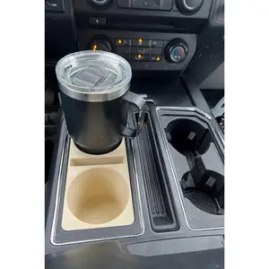 Cup Holder/Pen Holders for Ford F-150 (2015-2020, Gen 13) for Front Center Console Pocket. Compact Diamond