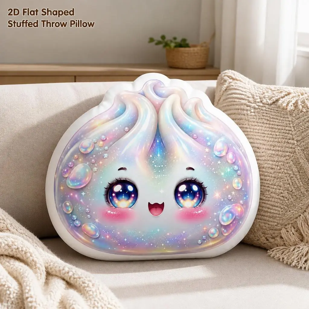 Crystal Sparkle Kawaii Dumpling Stuffed Throw Pillow Cute Room Decor