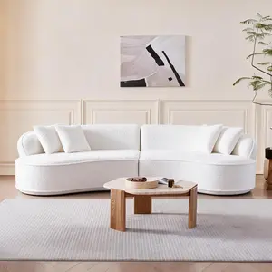 Modular Sectional Sofa, Cloud Boneless Couch with Layered Cushion, Upholstered Sofa in a Box, Flexible Module Combination for Living Room, No Assembly (White, 114”)