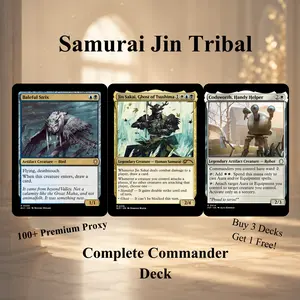 100+ Card Samurai Tribal Proxy Commander Deck — White Blue Black Ninja Equipment TCG Multiplayer Ready to Play