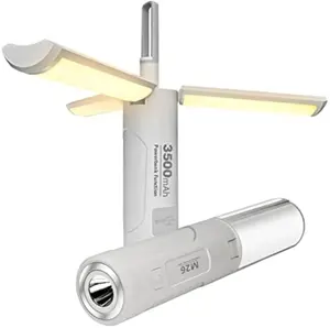 USB Rechargeable LED Camping Lantern Flashlight - 3500mAh Power Bank, Water-Resistant, Magnetic Base & Hanging Hook, 3 Modes, Stepless Dimming, Foldable for Emergency Use