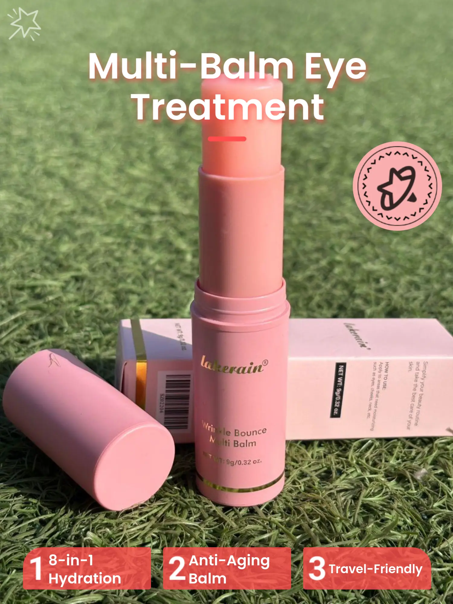 Wrinkle Bounce Multi Balm - Under Eye Cream - All-In-One Hydrating Balm Eye Stick & Moisture Ba lm Stick - Wrin kle Cream for Women Korean Skincare - Reduce Wrinkles & Moisturizing - Women Gifts