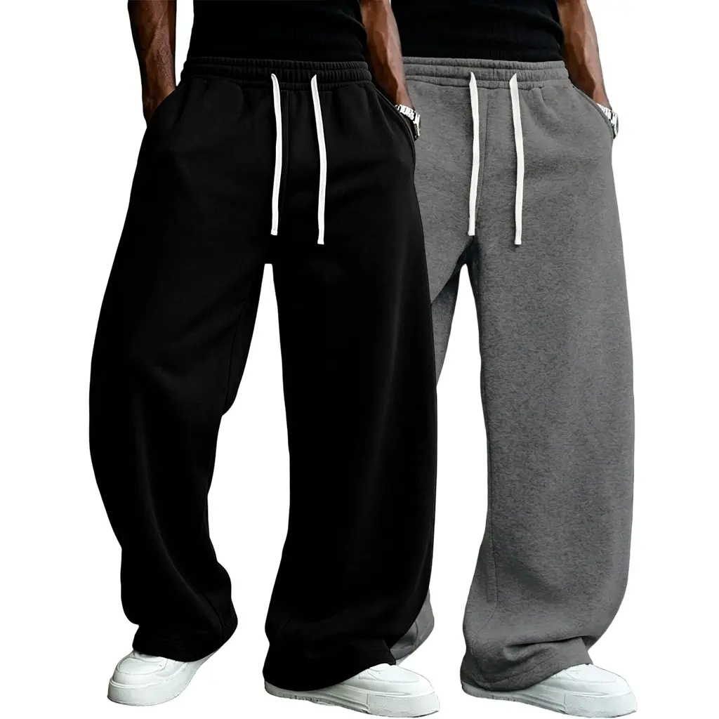 Men’s solid-color fashion athletic pants suitable for all seasons; straight wide-leg street dance casual pants; comfortable long loungewear pants; plus-size casual athletic pants—fashionable Men’s solid-color fashion athletic pants suitable for all seasons; straight wide-leg street dance casual pants; comfortable long loungewear pants; plus-size casual athletic pants—fashionable