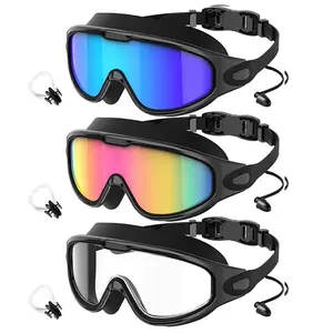 Swimming Goggles 2/3 Pack, Wide Vision Anti-Fog UV Protection Swim Glasses, Suitable for Adults Men Women Teens, Leak-Proof Clear View Pool Eyewear, Swimming Accessories, Outdoor Swimming Goggles