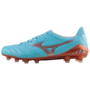 Mizuno Morelia Neo FG Soccer Cleats with Kangaroo Leather for Natural Grass, Lightweight and Durable, Unisex Blue Gold Trending Shoes, House White Official Shoes to Get / Maison Mihara